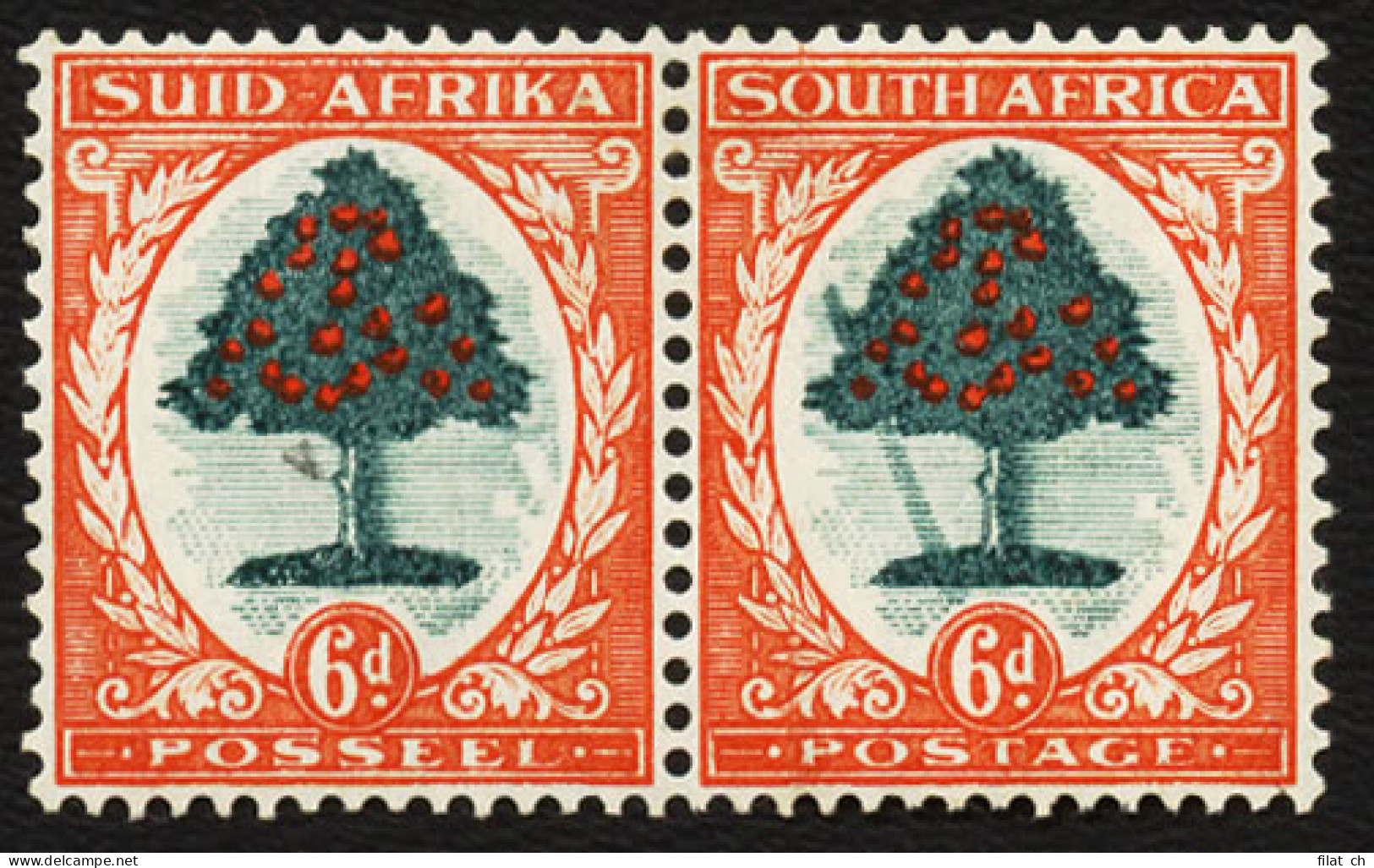 South Africa 1937 6d Variety Falling Ladder VF/M  - Unclassified