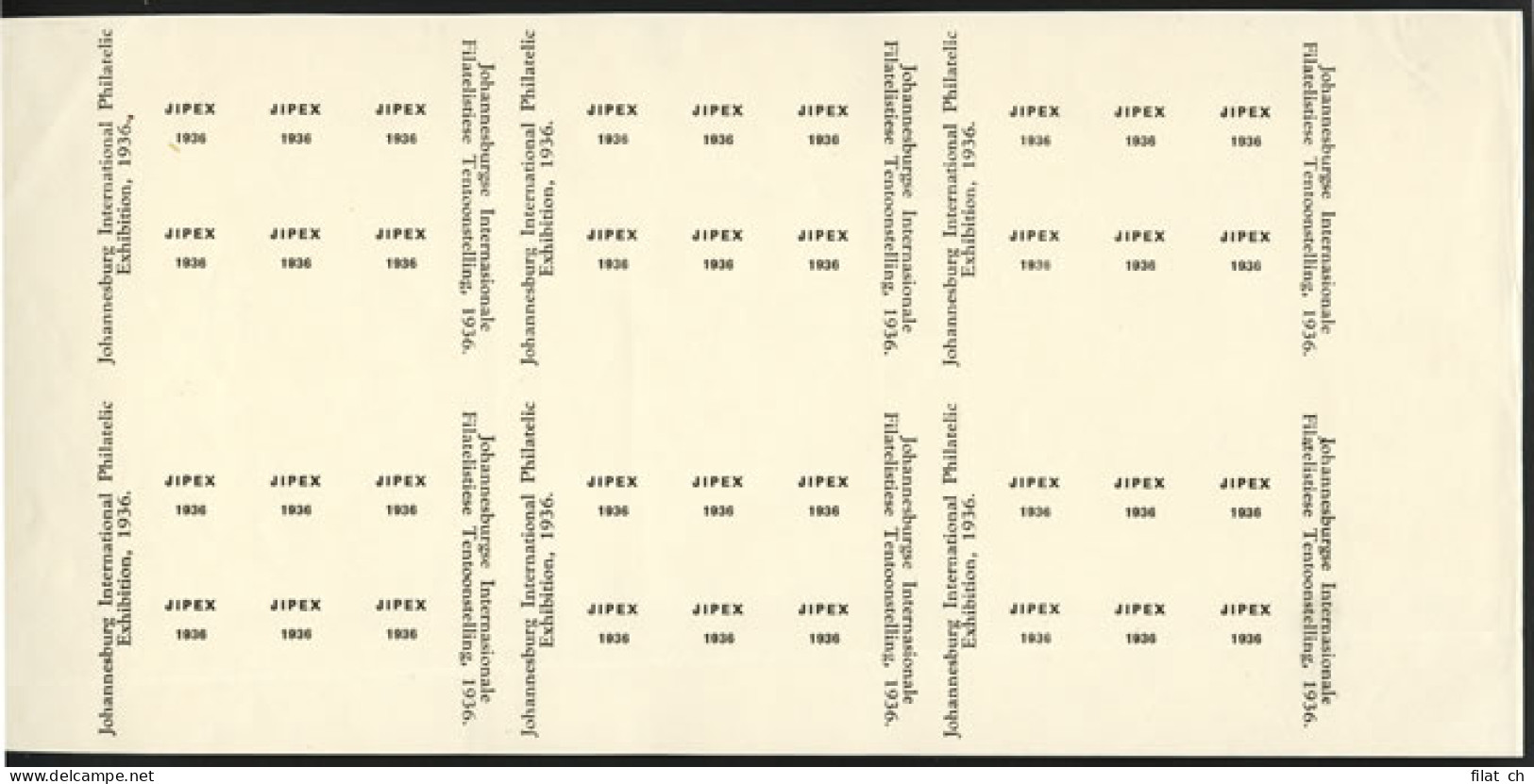 South Africa 1936 JIPEX Plate Proofs, Largest Multiple - Unclassified