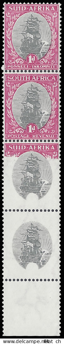 South Africa 1935 1d Frame Omitted Strip, Spectacular - Ohne Zuordnung