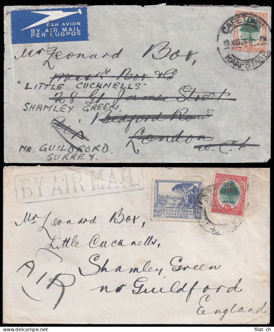 South Africa 1935-47 Perfined Stamps On Covers - Unclassified