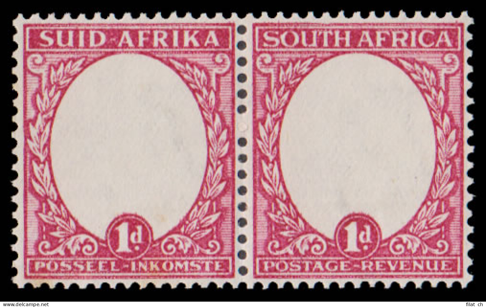 South Africa 1934 1d Centre Vignettes Omitted, Rare - Non Classés