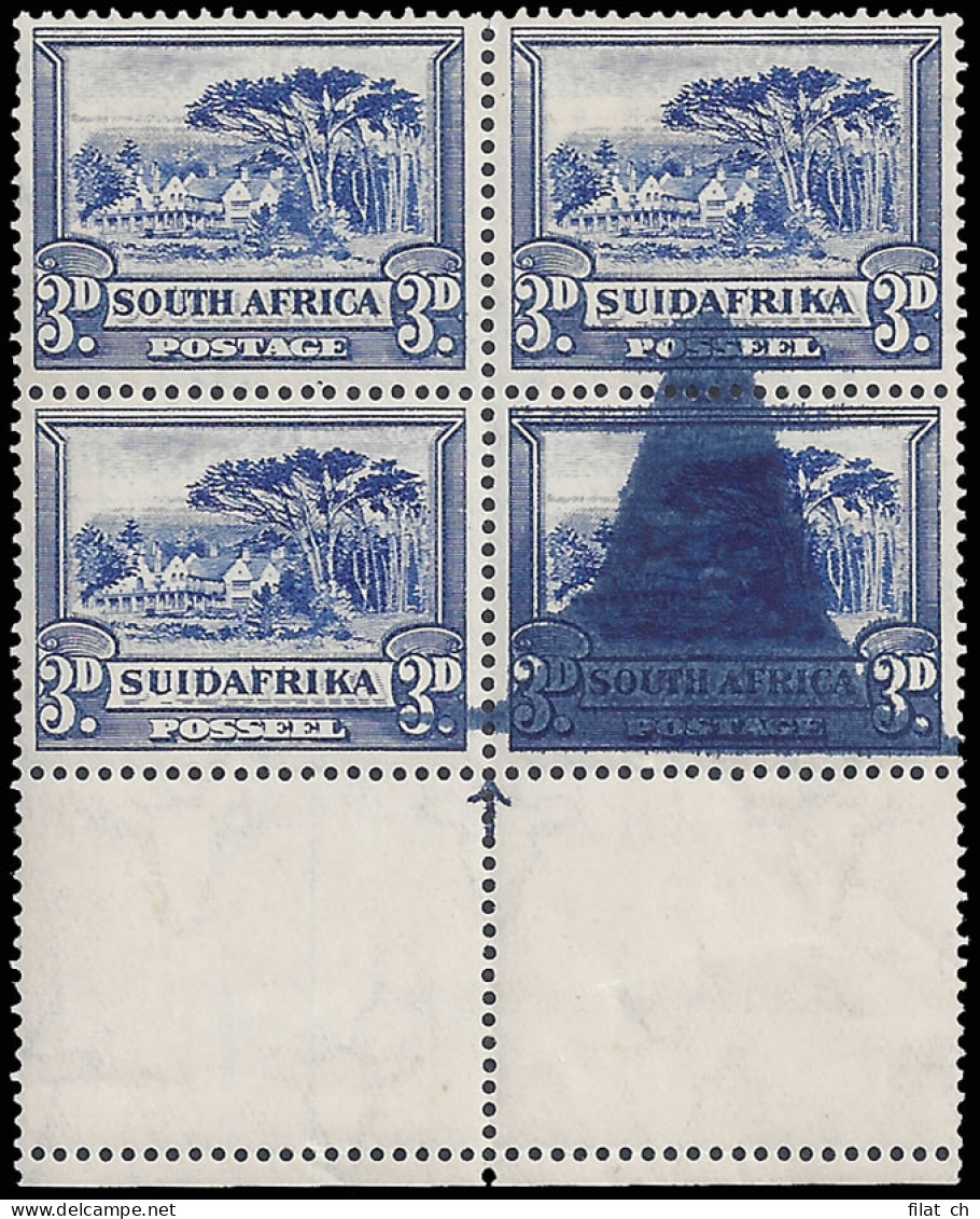 SOUTH AFRICA 1933 3D SPECTACULAR DOCTOR BLADE FLAW - Ohne Zuordnung