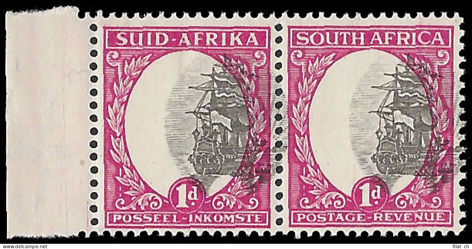 South Africa 1933 1d Spectacular Misplaced Vignettes, Rarity! - Non Classés