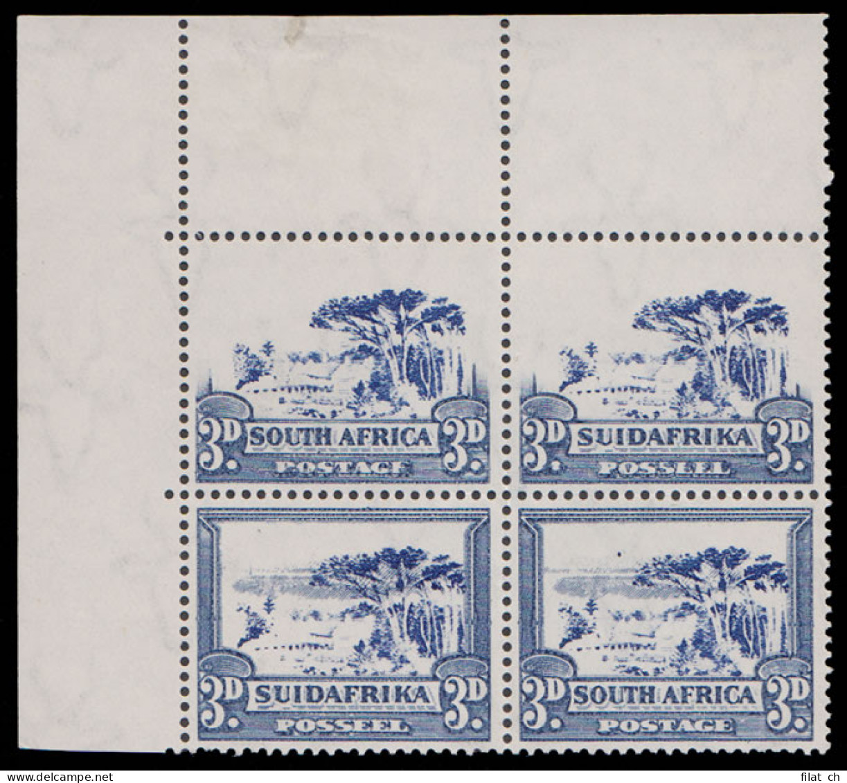 South Africa 1933 3d Frames Omitted, Interrupted Print - Unclassified