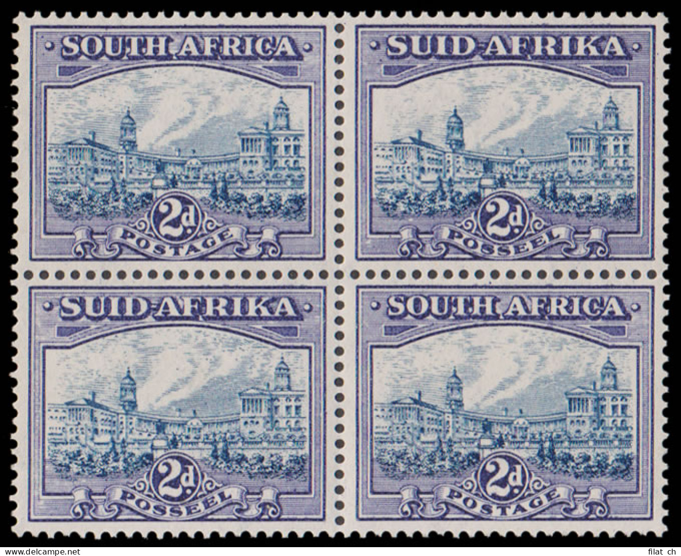 South Africa 1933 2d Blue & Violet VF/UM Block, Key Stamp - Non Classificati