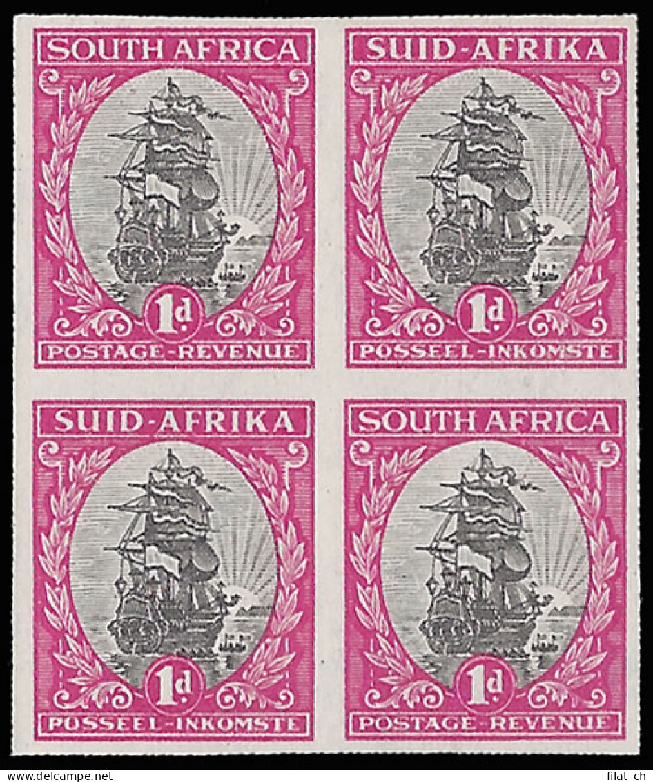 South Africa 1933 1d PO Museum "Proof" Imperf Block, Rare - Sin Clasificación