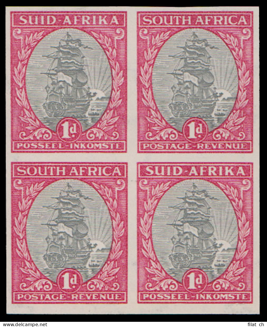 South Africa 1933 1d Imperf Block, Inv Wmk, Superb UM - Unclassified