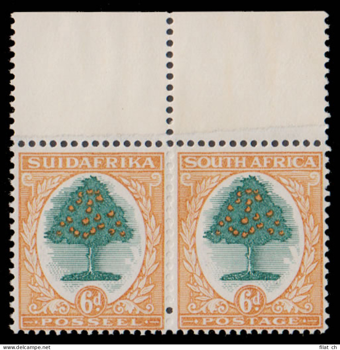 South Africa 1931 6d Roto Paper Join Pair, Rare - Non Classés