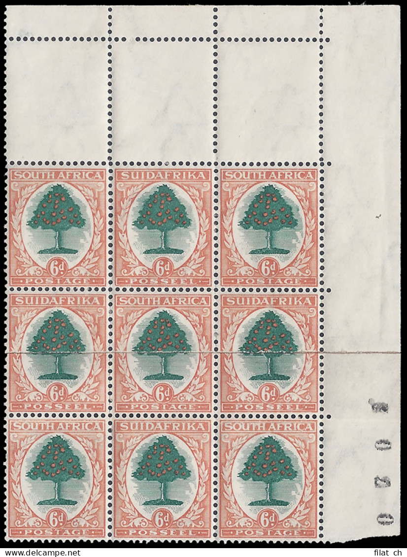 South Africa 1931 6d Roto Paper Join Block, Rare - Non Classés