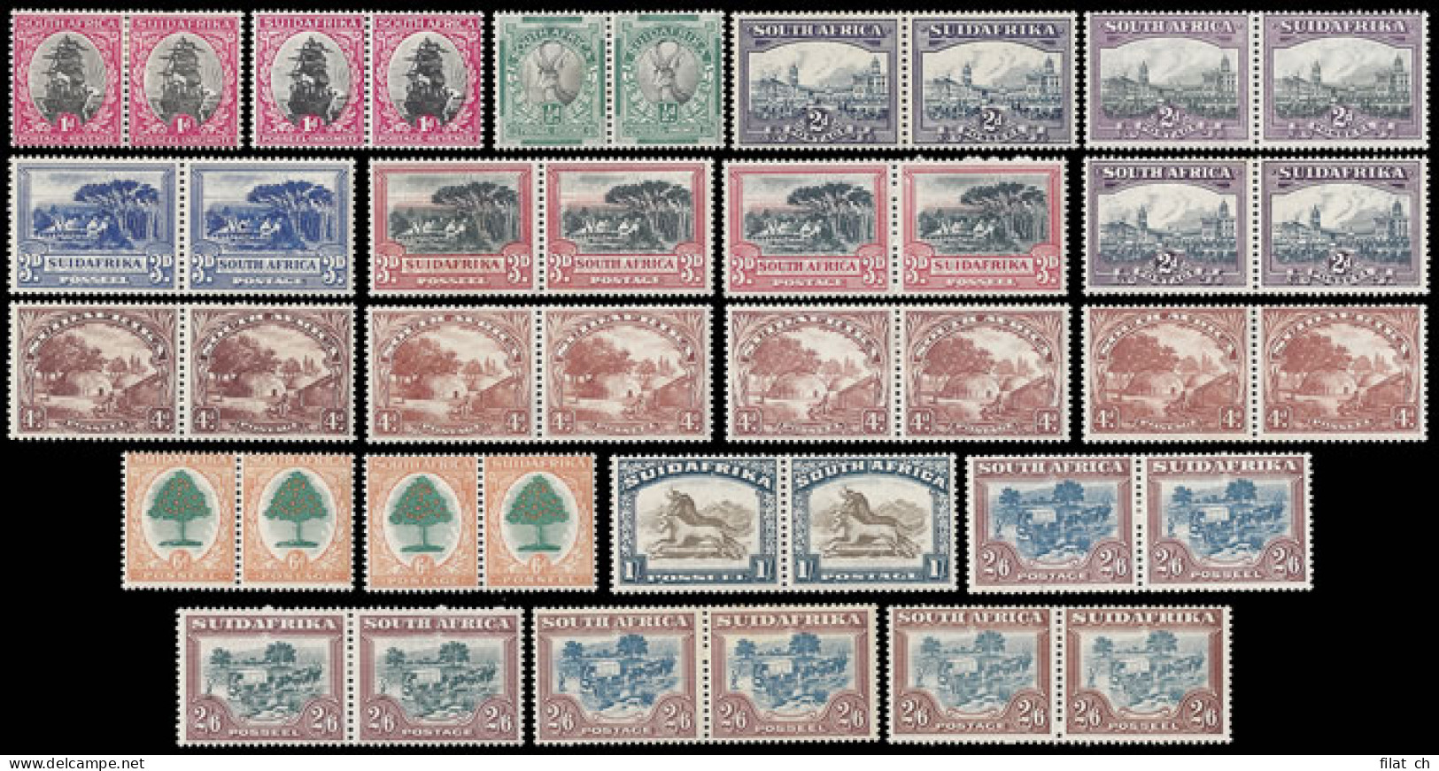 South Africa 1930 Â½d - 2/6 Full Set Roto's, Shades Etc Fair M - Unclassified