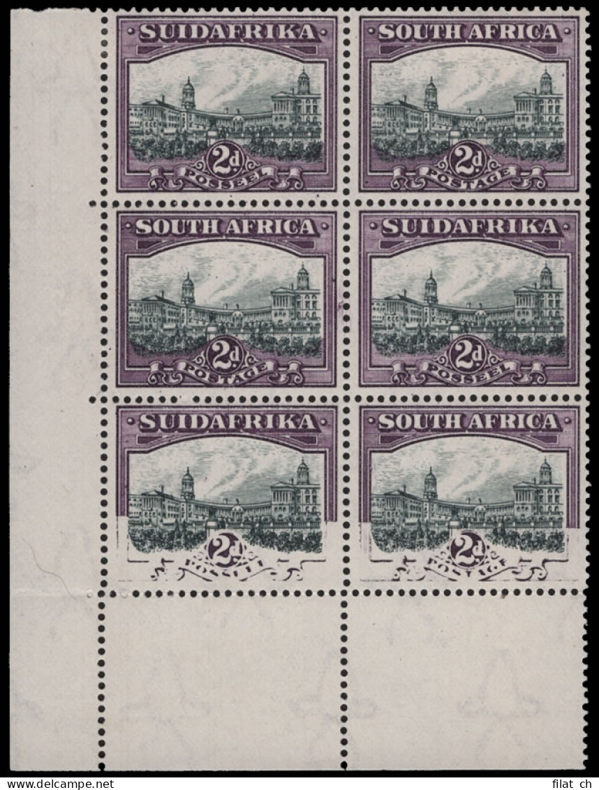 South Africa 1930 2d Interrupted Printing / Frame Part Omitted - Unclassified