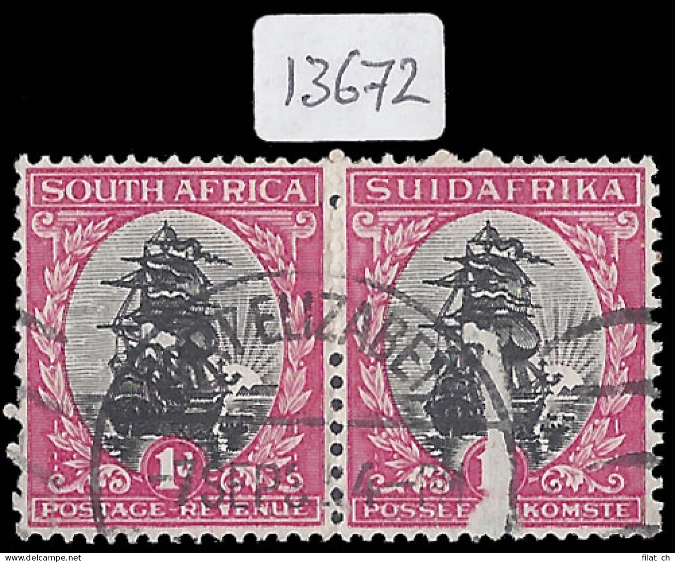 South Africa 1930 1d Partially Printed Due To Intrusion - Sin Clasificación