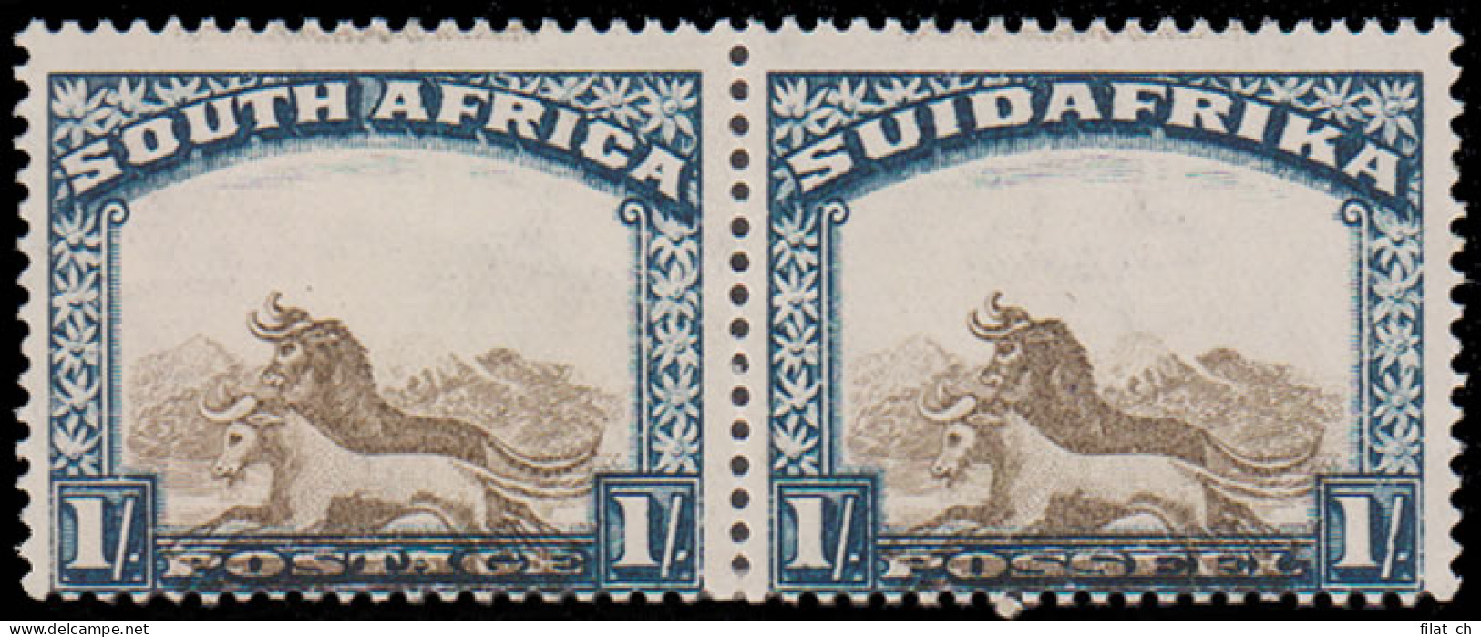 South Africa 1930 1/- With Misplacement Of Centre Vignette - Non Classés