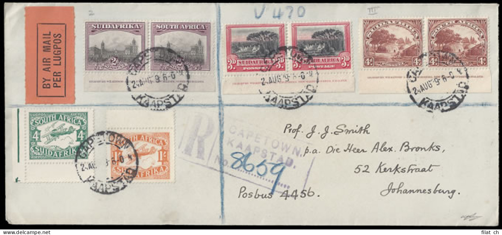 South Africa 1929 London Mid Value Imprints On Letter, Rare! - Unclassified