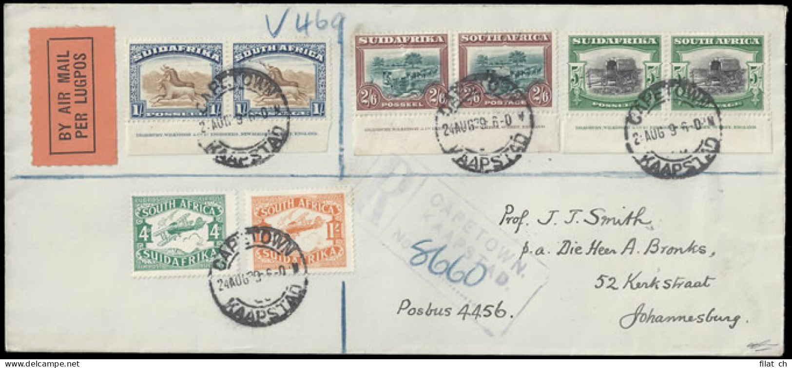 South Africa 1929 London High Value Imprints On Letter, Rarity! - Unclassified