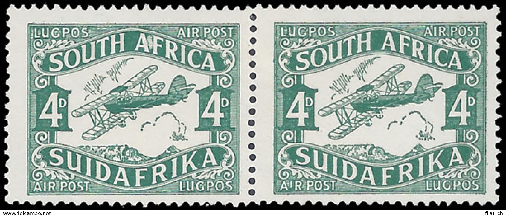 South Africa 1929 Airmails 4d Pair With Varieties - Zonder Classificatie