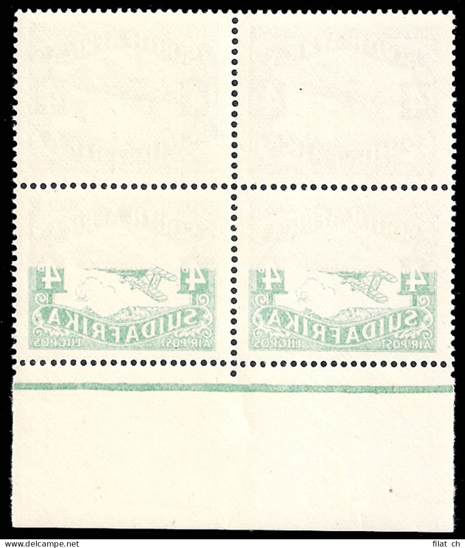 South Africa 1929 4d Airmail Stamp, Spectacular Offset - Unclassified