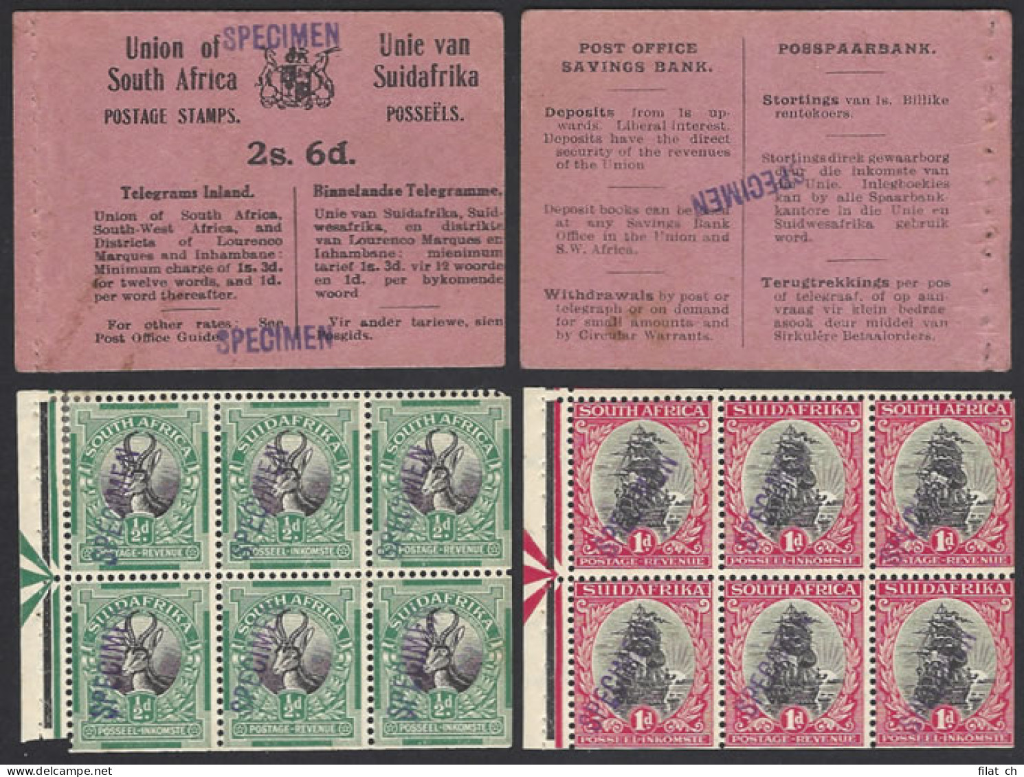 South Africa 1927 Pretoria Typos Booklet Specimen, Rarity! - Unclassified