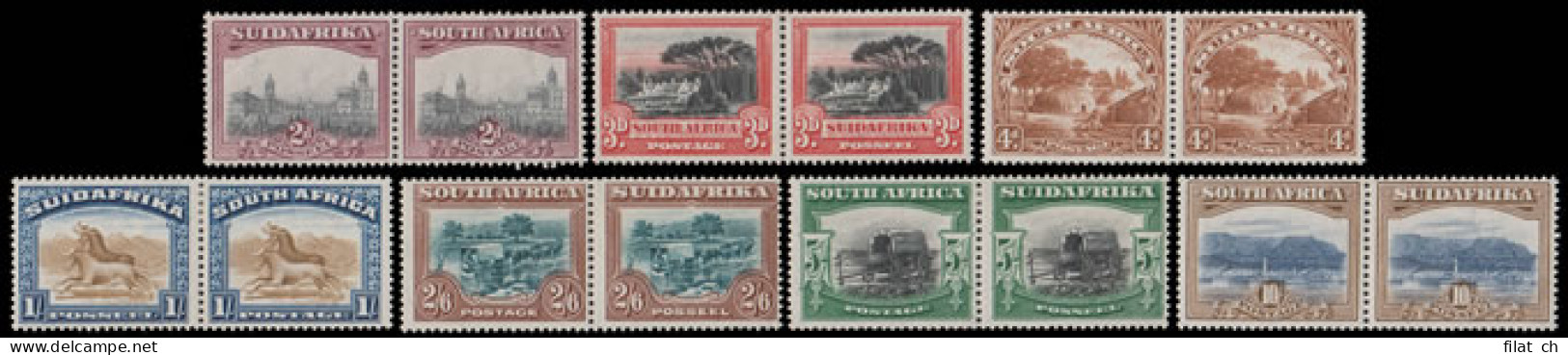 South Africa 1927 London 2d - 10/- Full Set F/M Perf 14 Pairs - Non Classés