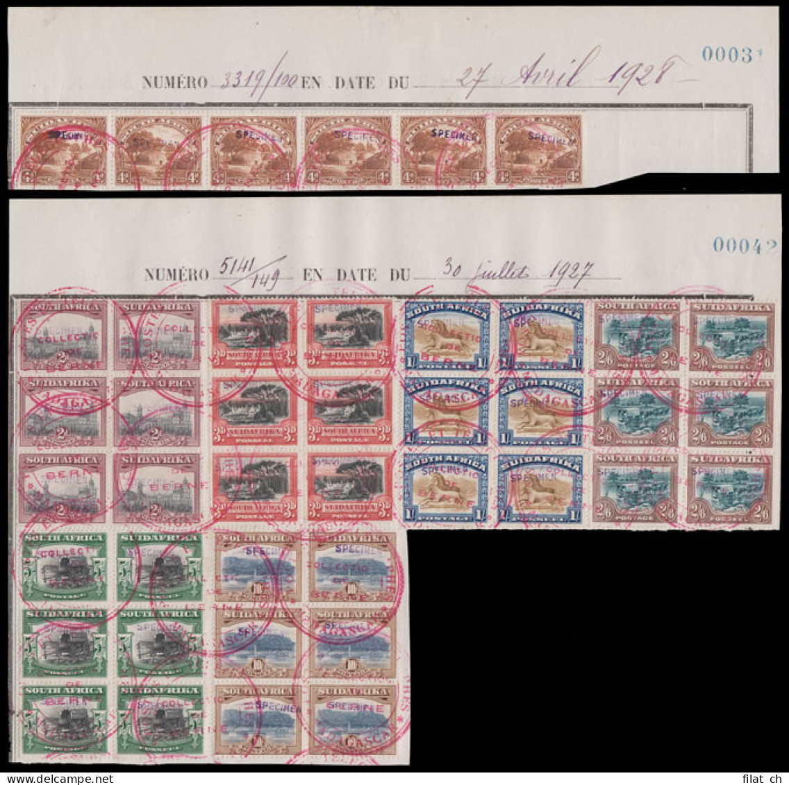 South Africa 1927 London 2d -10/- Archive Specimens - Zonder Classificatie