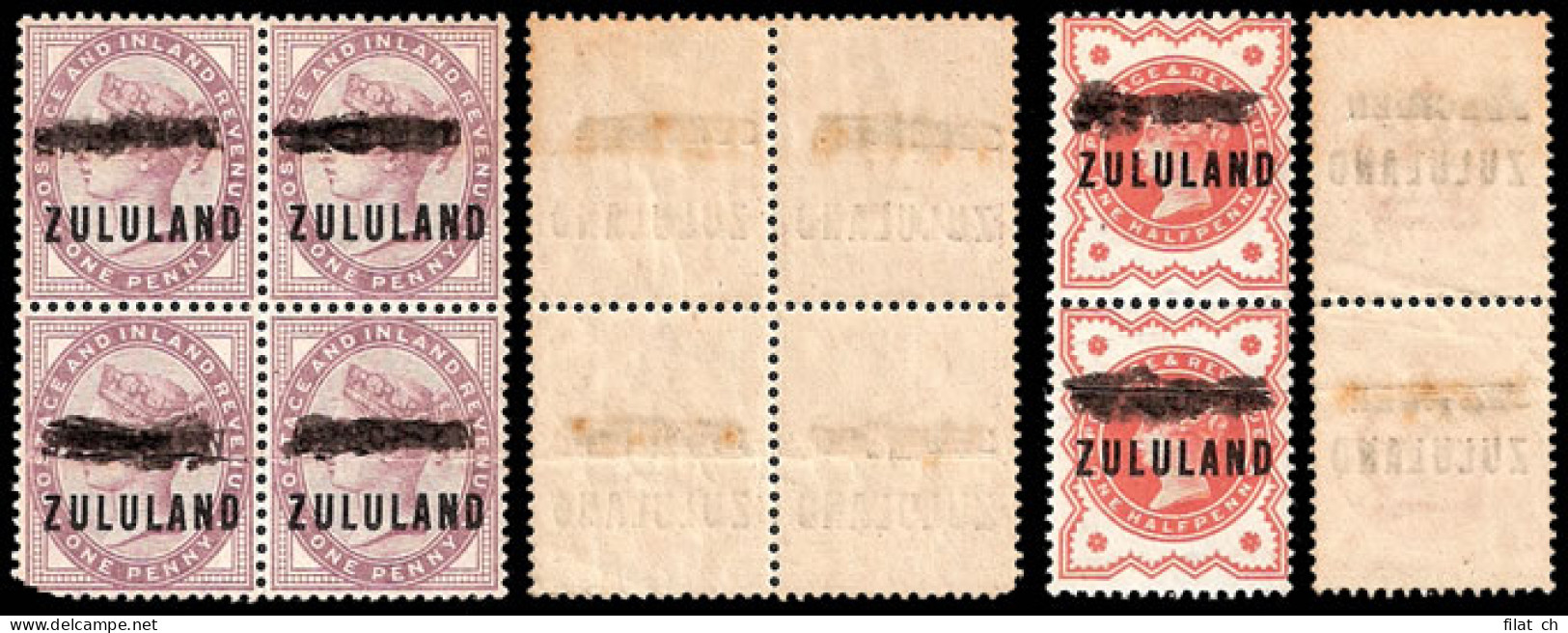 Zululand 1888 &frac12;d & 1d Somerset House Trials - Zoulouland (1888-1902)