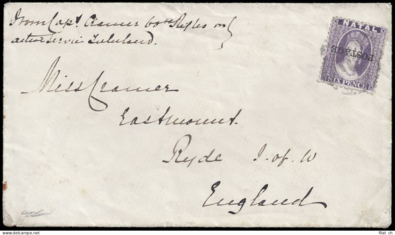 Zululand 1879 6d Officers Letter With Inverted Overprint, Rarity - Zoulouland (1888-1902)