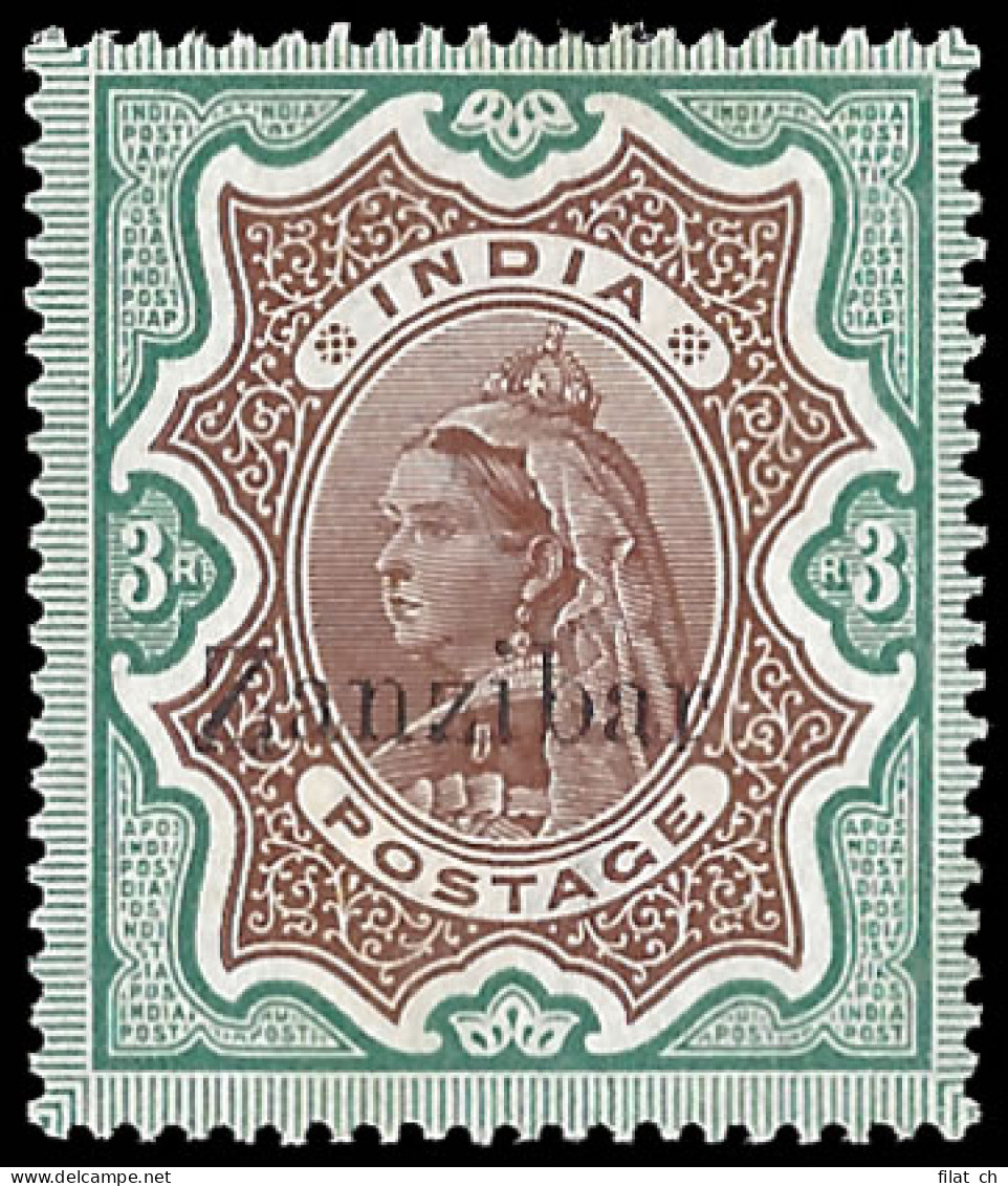 Zanzibar 1895 QV 3r VF/M - Zanzibar (...-1963)