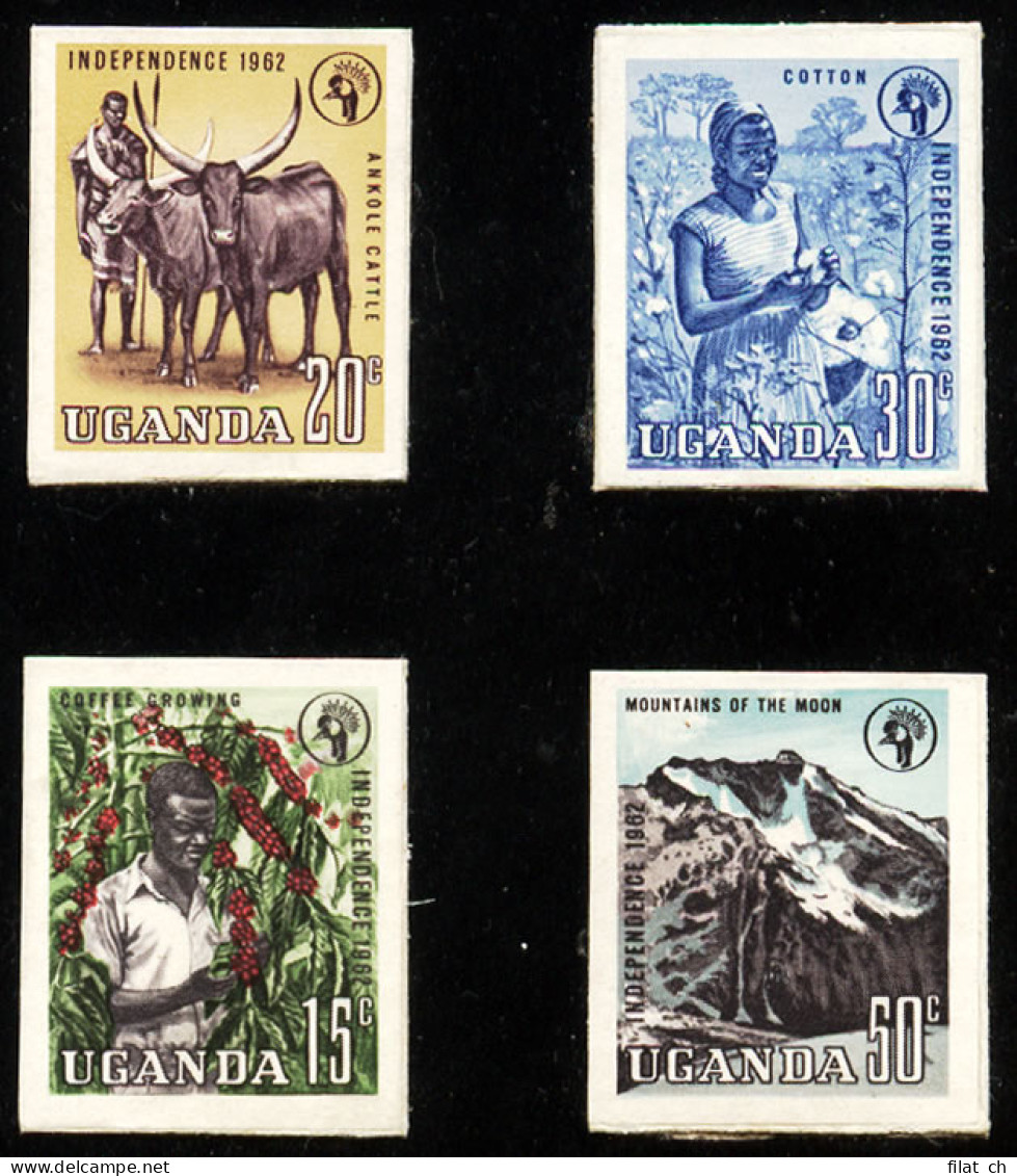 Uganda 1962 Independence Imperf Proofs Small Format - Ouganda (...-1962)