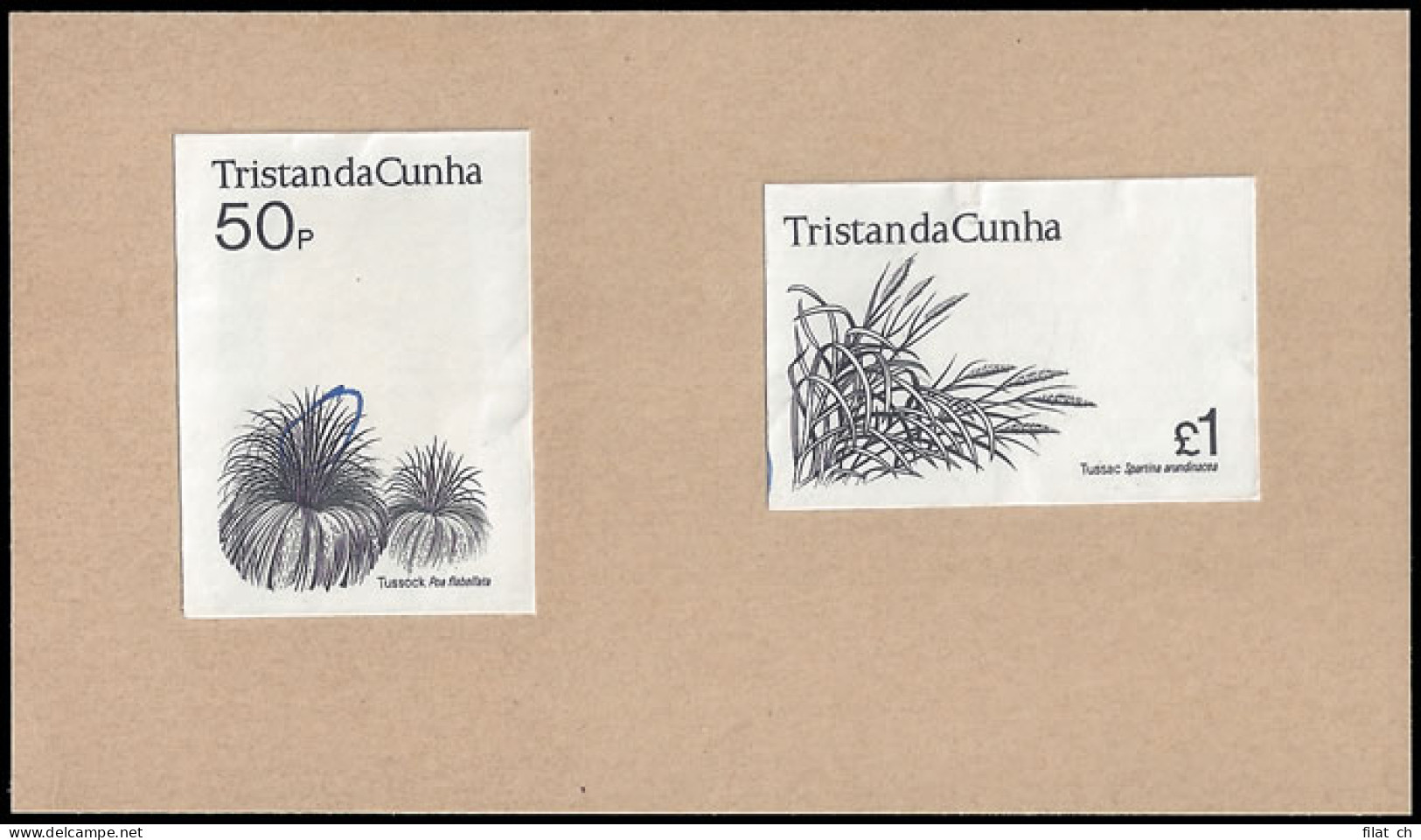 Tristan Da Cunha 1972 Flowering Plants Top Values Die Proofs - Tristan Da Cunha