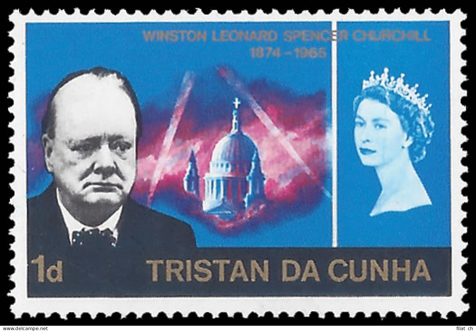 Tristan Da Cunha 1966 Churchill Value & Inscription Misplaced - Tristan Da Cunha