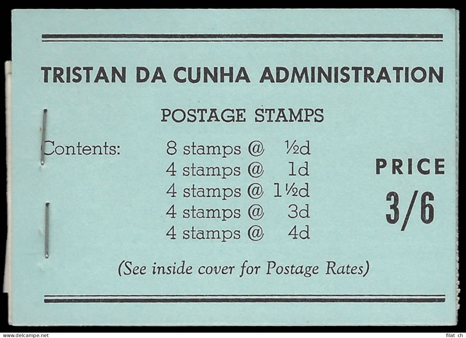 Tristan Da Cunha Booklet 1957 3/6 Blue VF Complete My 30 57 - Tristan Da Cunha
