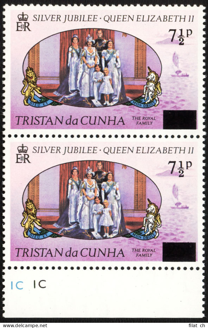 Tristan Da Cunha 1978 7&frac12;d On 25P Straight Top To Serif - Tristan Da Cunha