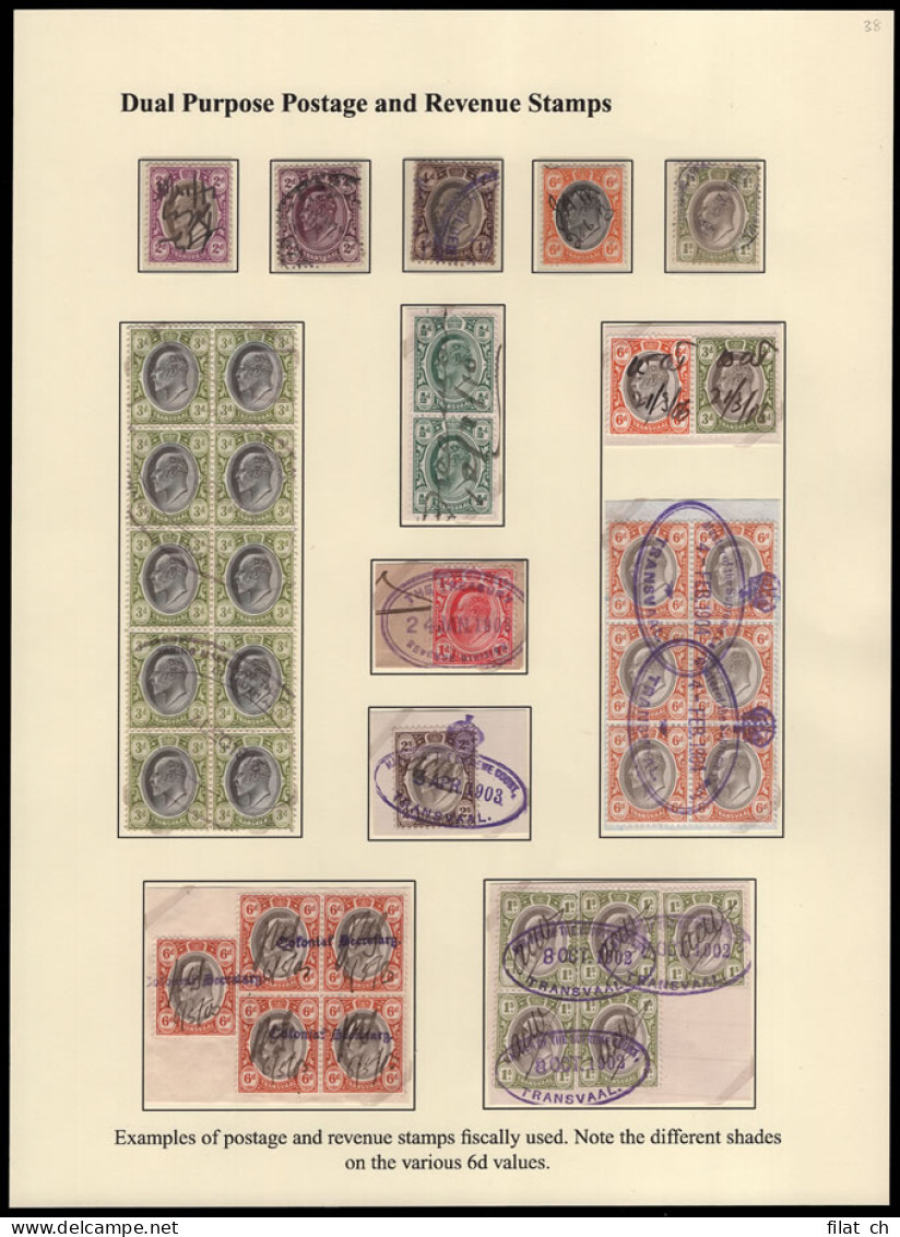 Transvaal Revenues 1902 Fiscal Use Postage & Revenue Array - Transvaal (1870-1909)