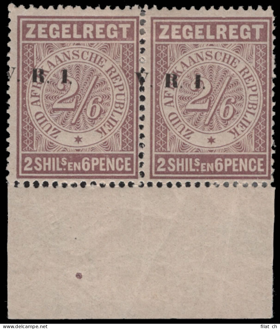 Transvaal Revenues 1900 VRI 2/6 Lilac Overprint Major Shift - Transvaal (1870-1909)