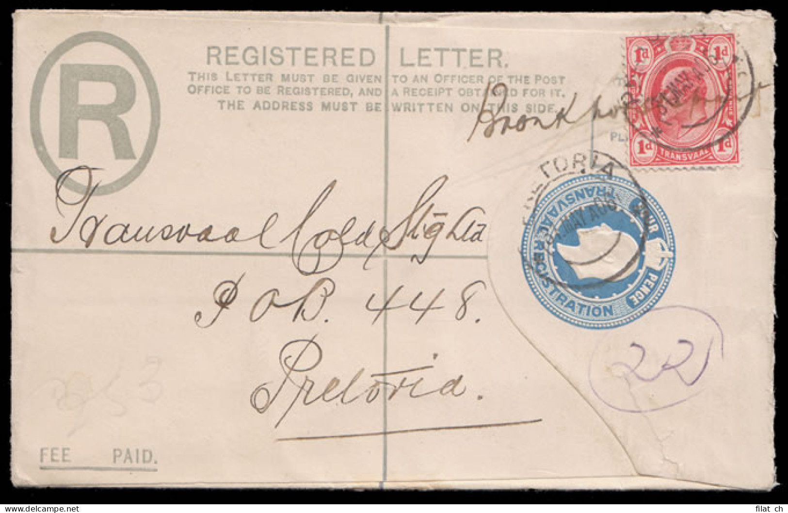 Transvaal 1906 Bronkhorstspruit Manuscript Cancel - Transvaal (1870-1909)