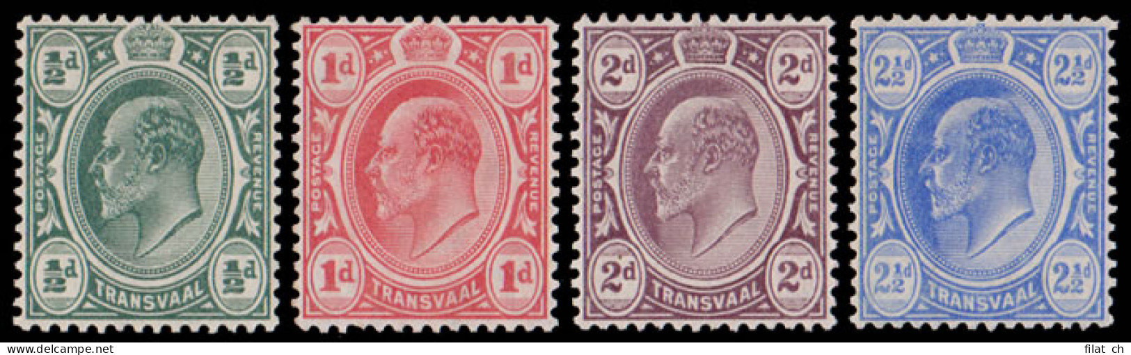 Transvaal 1905 KEVII Set Monocolours VF/M - Transvaal (1870-1909)