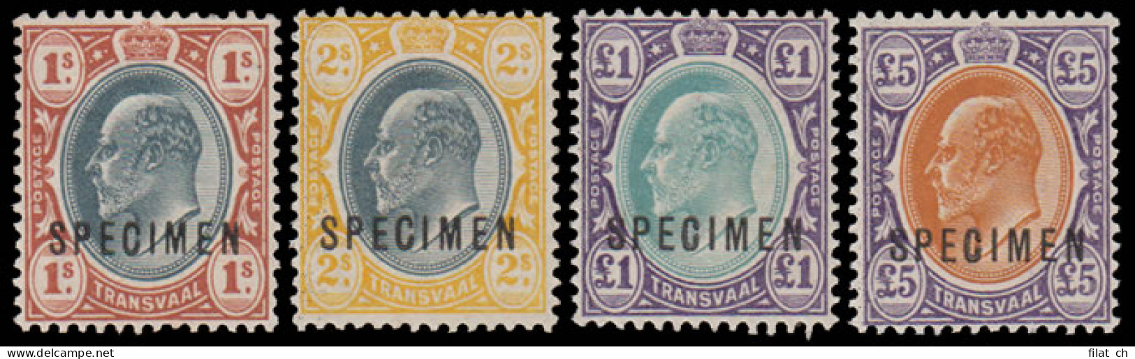 Transvaal 1903 KEVII 1/- - &pound;5 Set Specimens VF/M  - Transvaal (1870-1909)