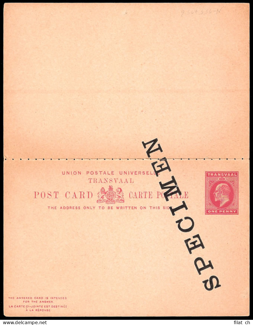 Transvaal 1902 Spectacular Specimen Error On KEVII Reply Card - Transvaal (1870-1909)