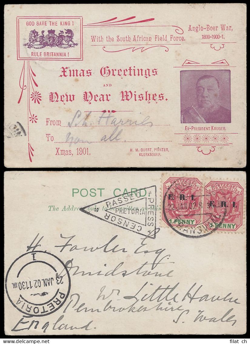 Transvaal 1902 Patriotic Xmas Card, SA Field Force - Transvaal (1870-1909)