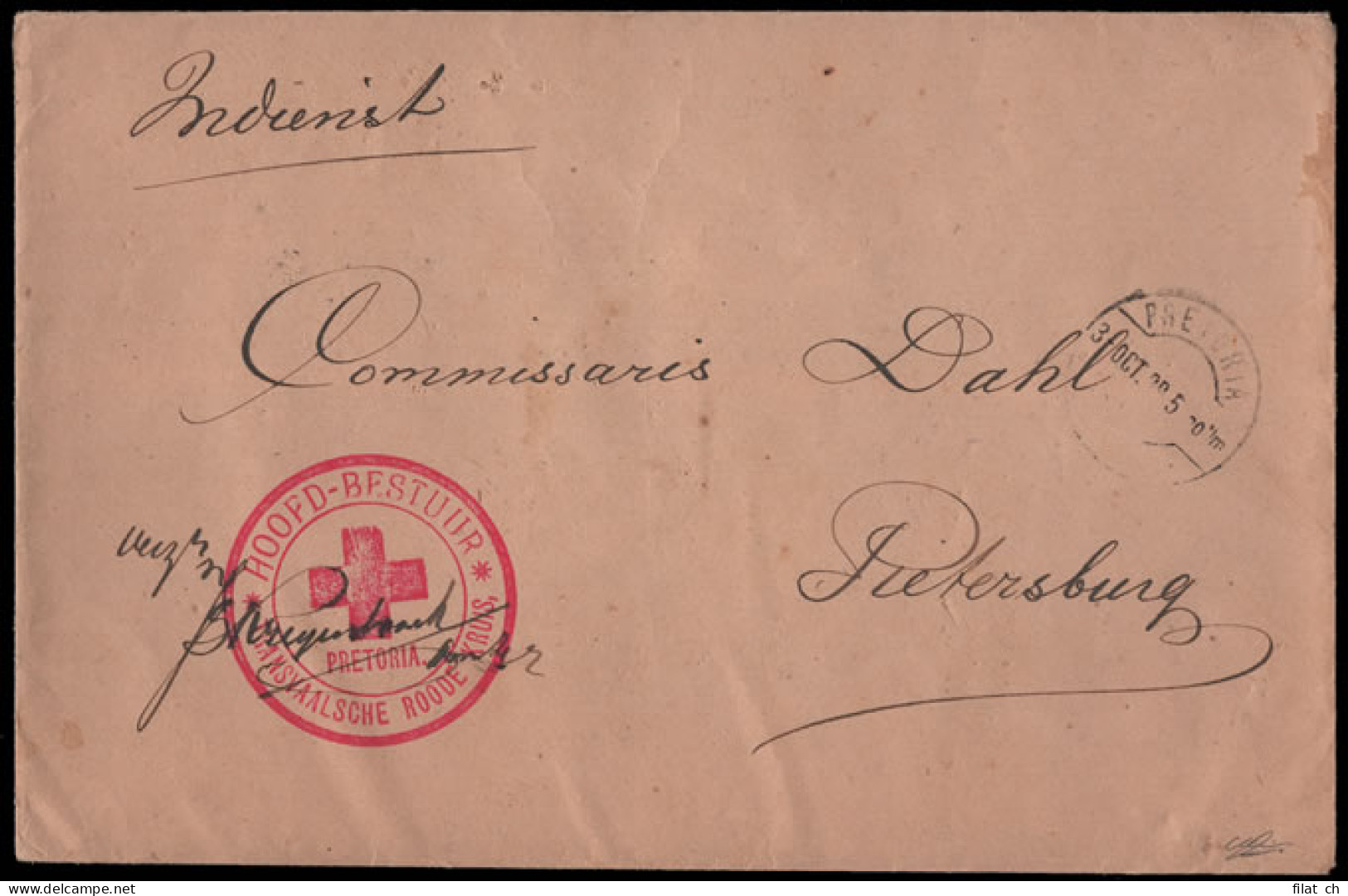 Transvaal 1899 Red Cross Letter To Pietersburg - Transvaal (1870-1909)