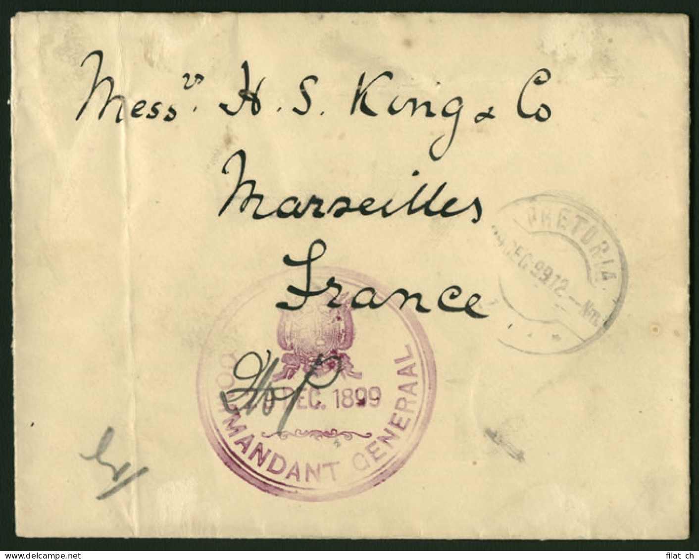 Transvaal 1899 Commandant Generaal Cachet Letter - Transvaal (1870-1909)