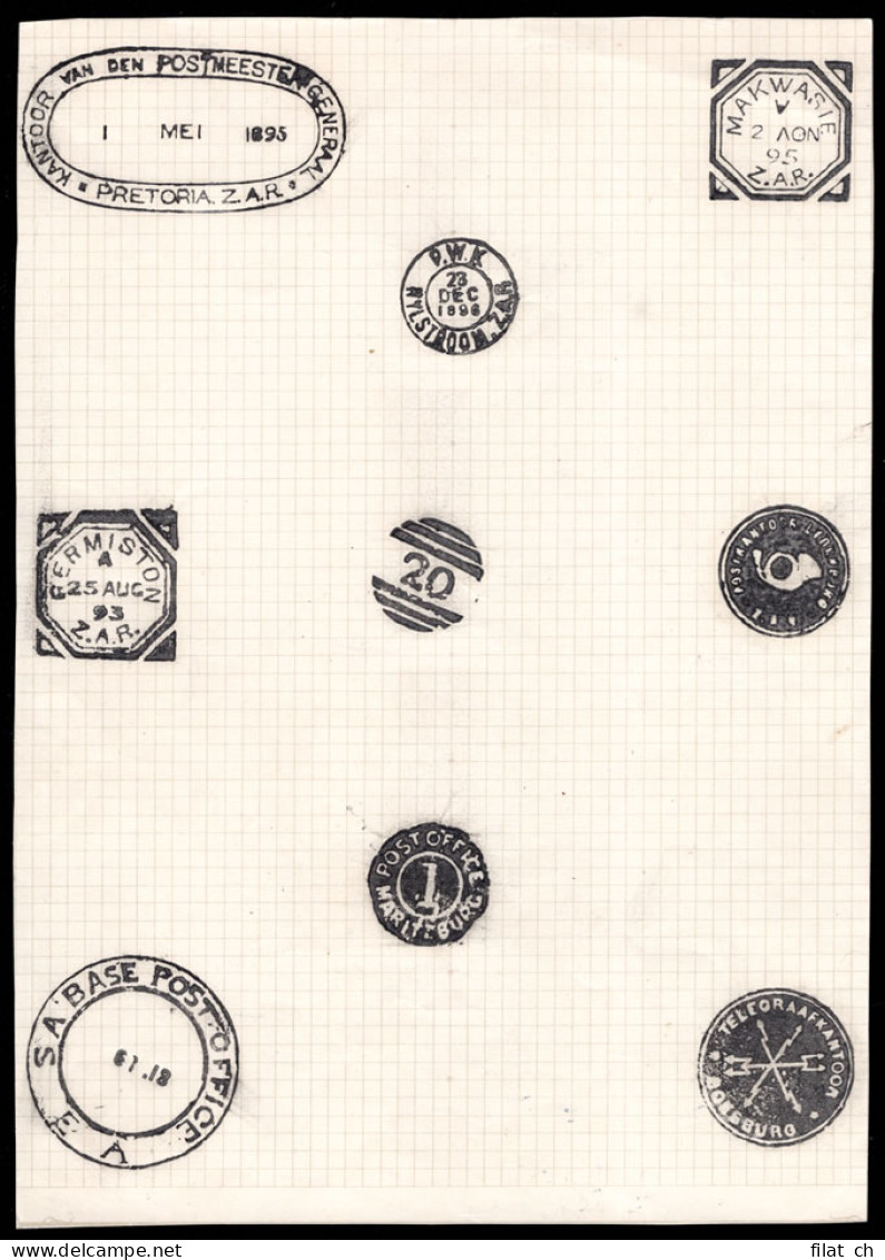 Transvaal 1895 Postmarks Record Ex Robson Lowe Archives - Transvaal (1870-1909)