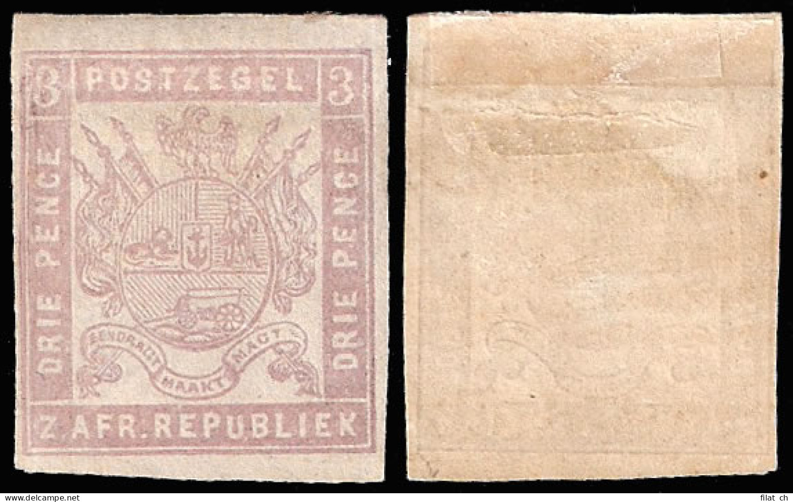 Transvaal 1871 Otto 3d Unissued Essay No Dot On Eagle's Leg - Transvaal (1870-1909)