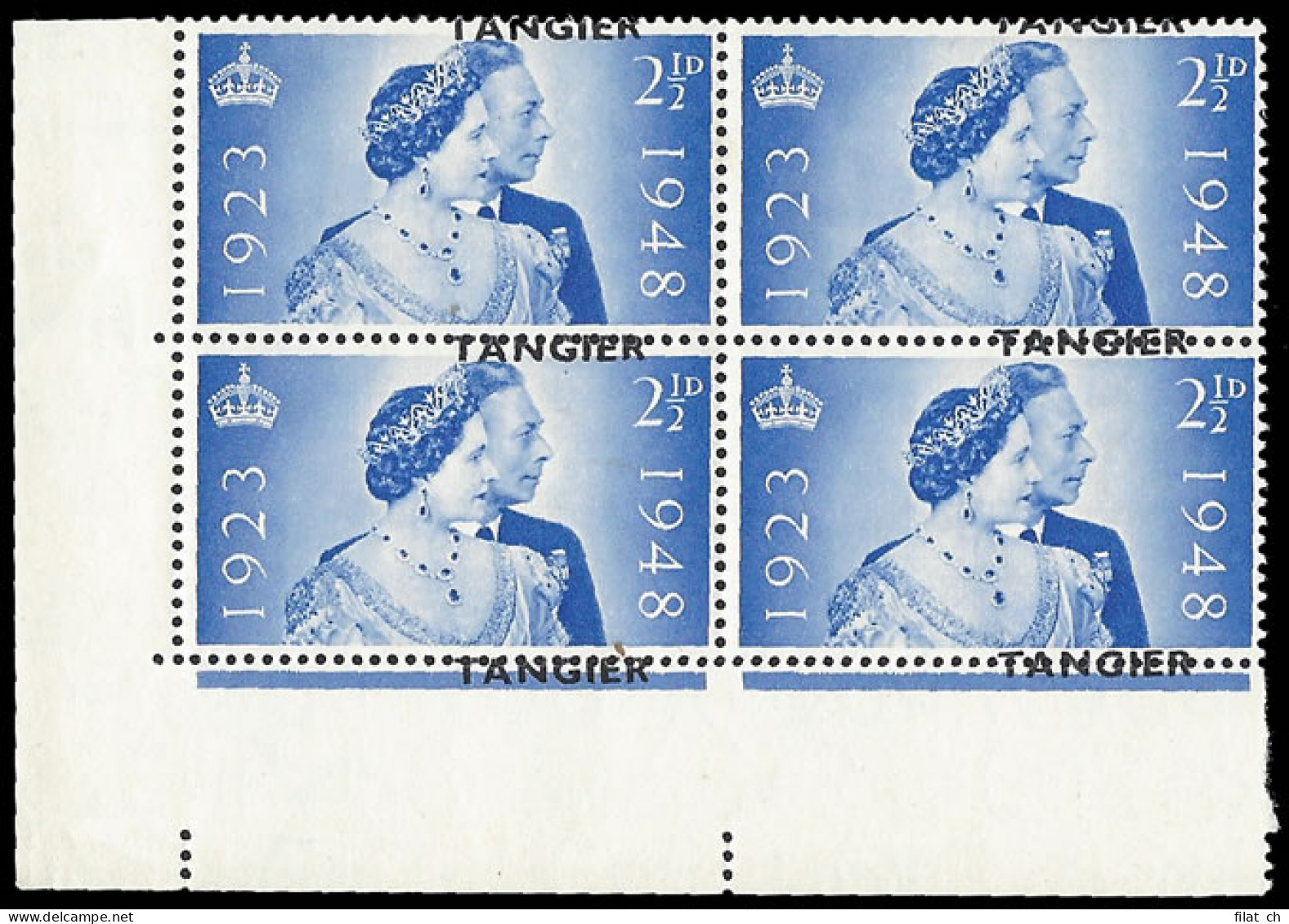 Tangier 1948 RSW 2&frac12;d Spectacular Misplaced Overprint - Bureaux Au Maroc / Tanger (...-1958)