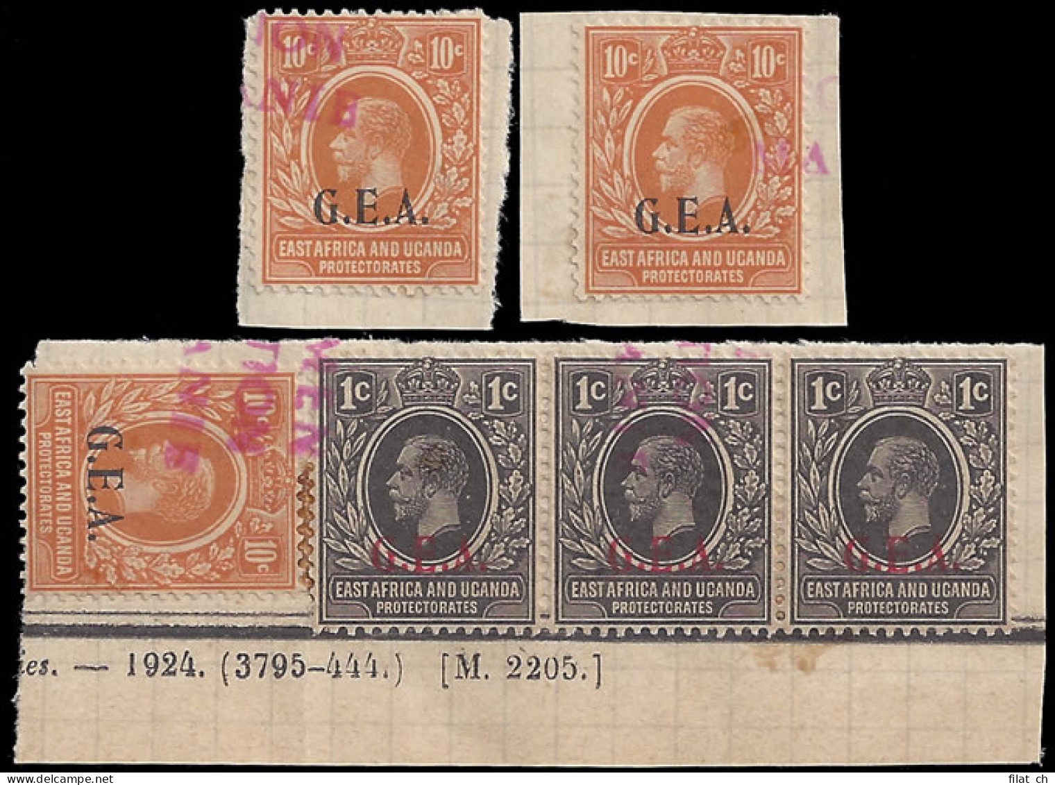 Tanganyika 1922 KGV Locals Mauritania UPU Archive Specimens - Tanganyika (...-1932)