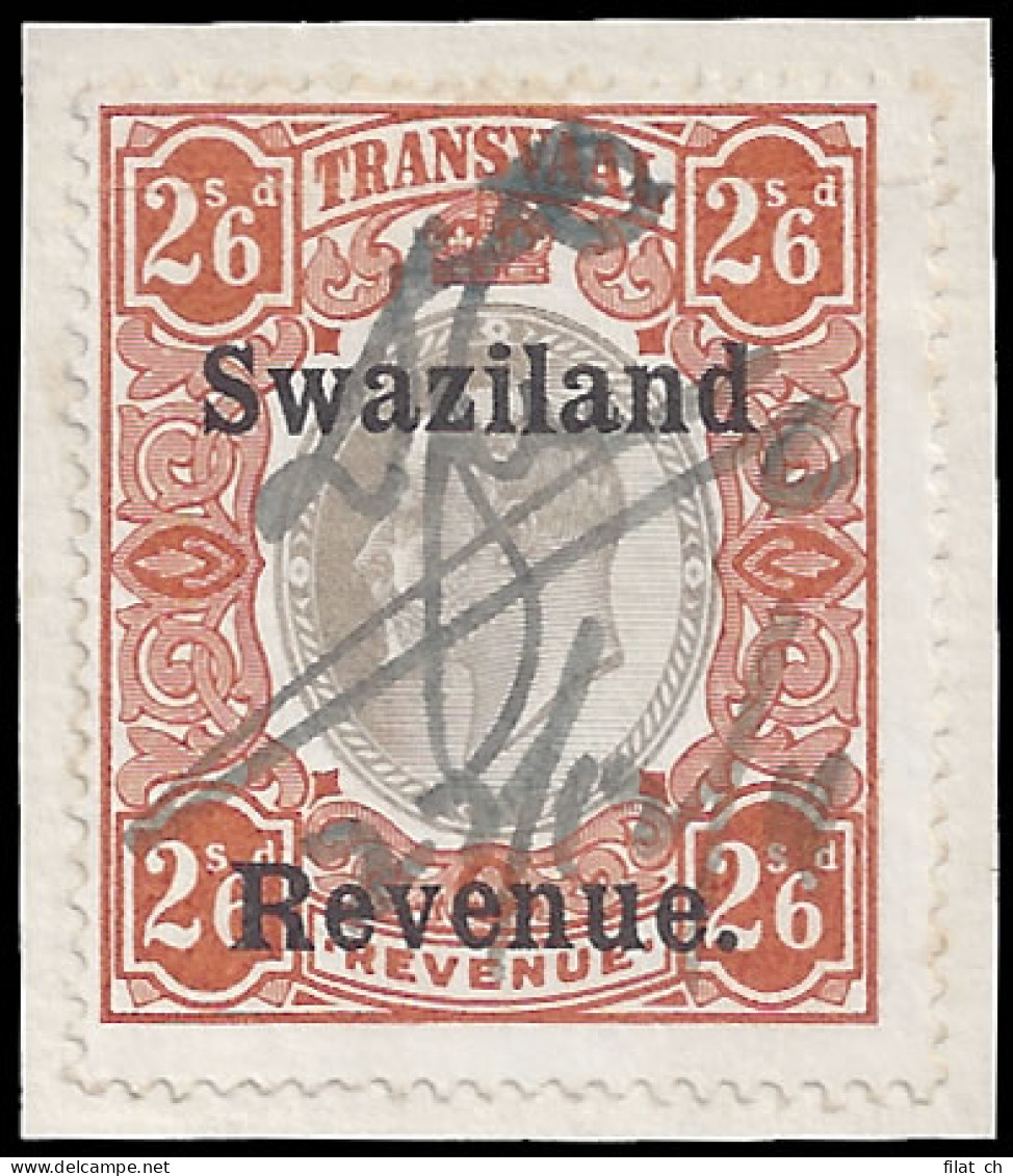 SWAZILAND REVENUES 1911 TVL KEVII 2/6 OVPTD "SWAZILAND REVENUE" - Swasiland (...-1967)