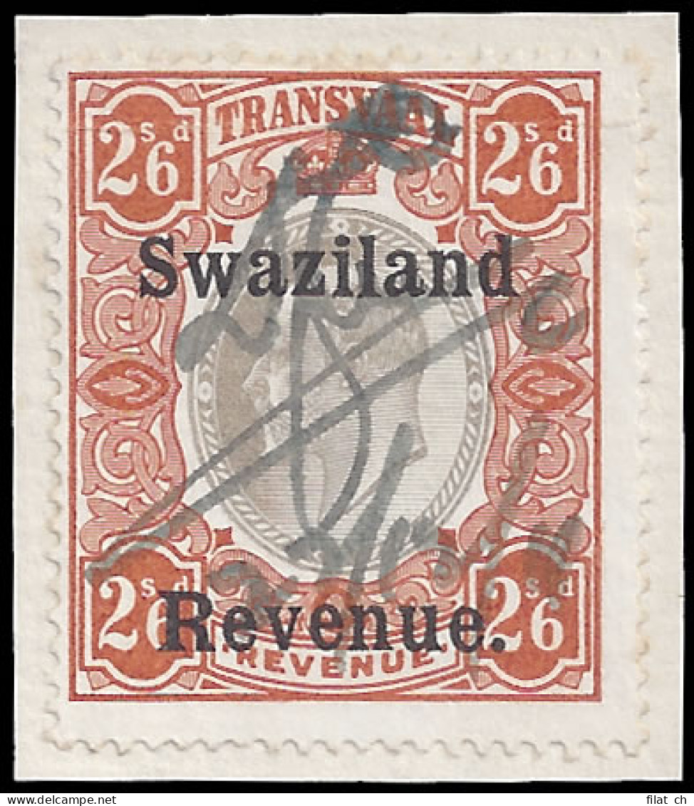SWAZILAND REVENUES 1911 TVL KEVII 2/6 OVPTD "SWAZILAND REVENUE" - Swaziland (...-1967)