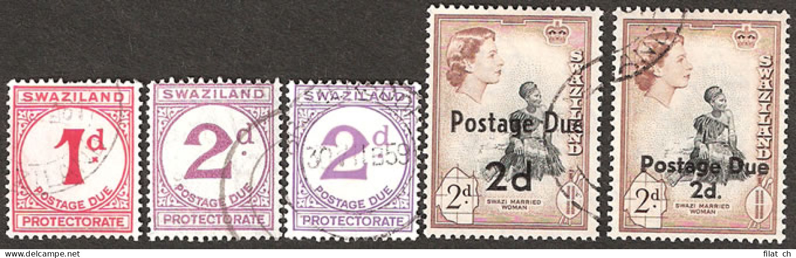 Swaziland Postage Due 1933-61 VF/U - Swasiland (...-1967)