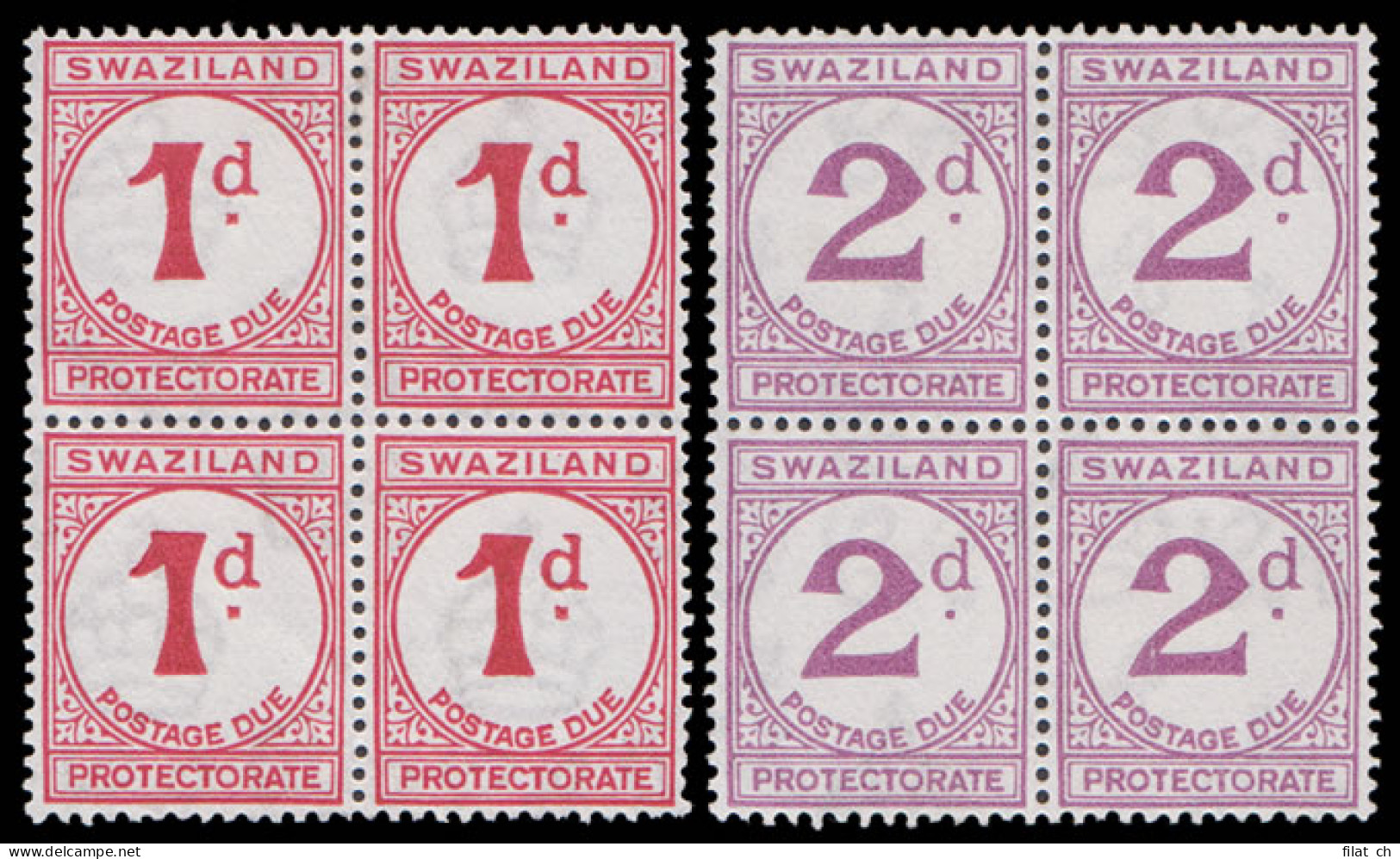 Swaziland Postage Dues 1933 VF/M/UM Blocks Of Four - Swasiland (...-1967)