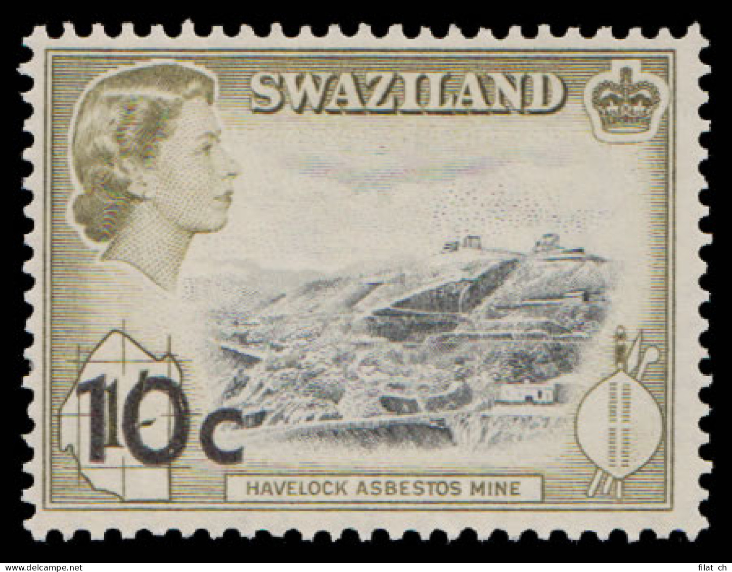 Swaziland QEII 1961 10c On 1/- Mint - Swasiland (...-1967)